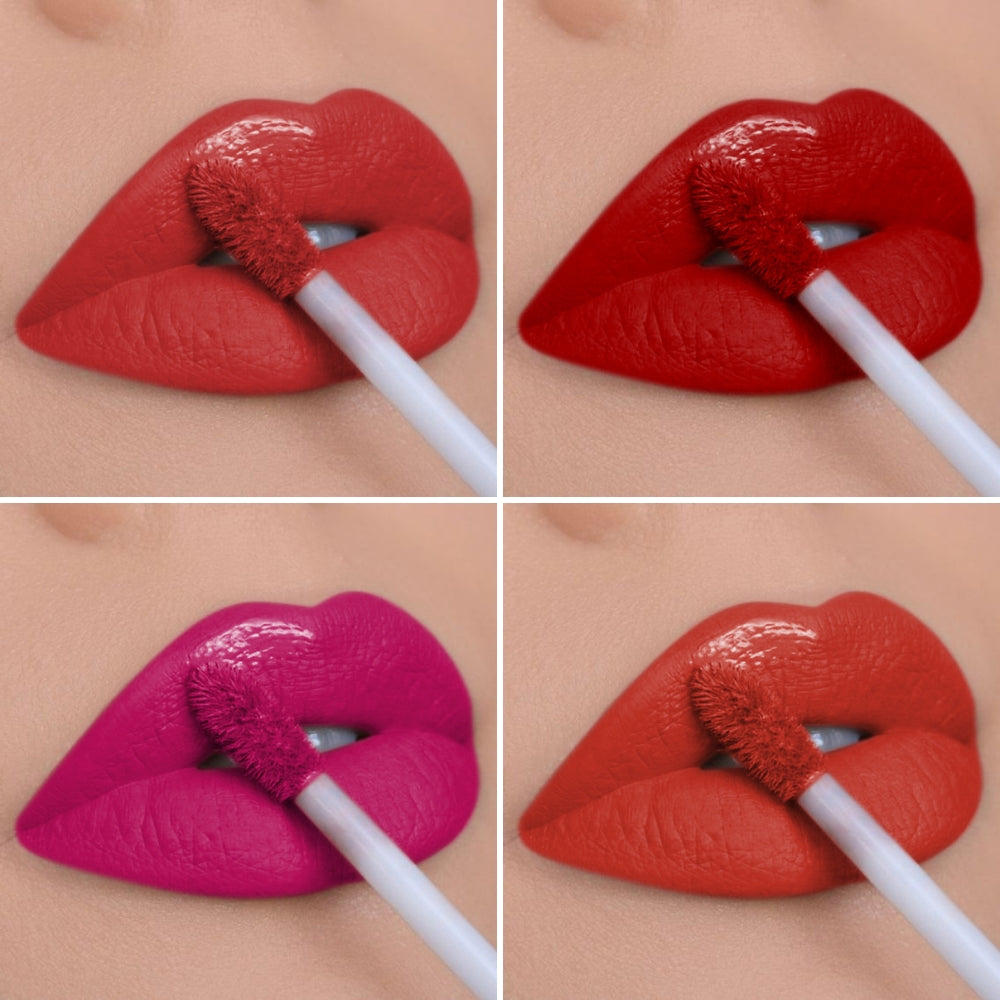 London Girl Matte Kisses Liquid Lipstick - Red Edition (Set of 4)